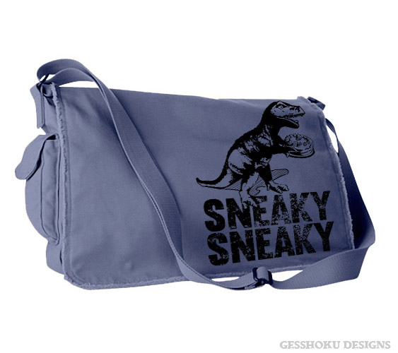 Sneaky Dino Messenger Bag - Denim Blue