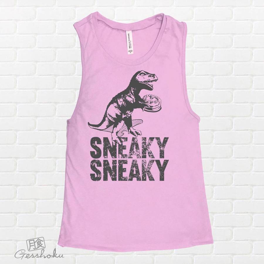 Sneaky Dino Sleeveless Tank Top - Lilac