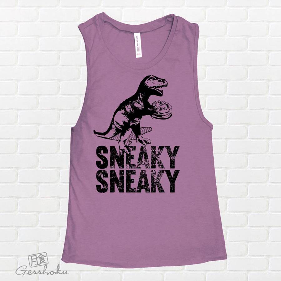 Sneaky Dino Sleeveless Tank Top - Purple