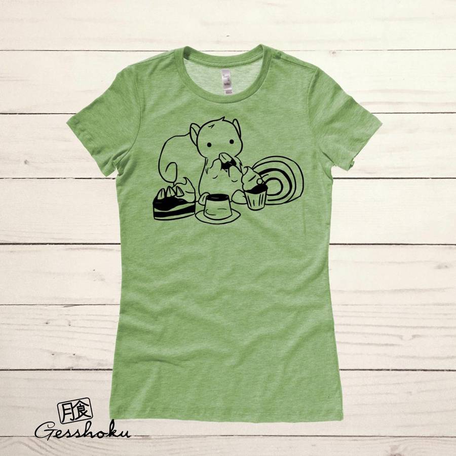 Squirrels and Sweets Ladies T-shirt - Heather Green