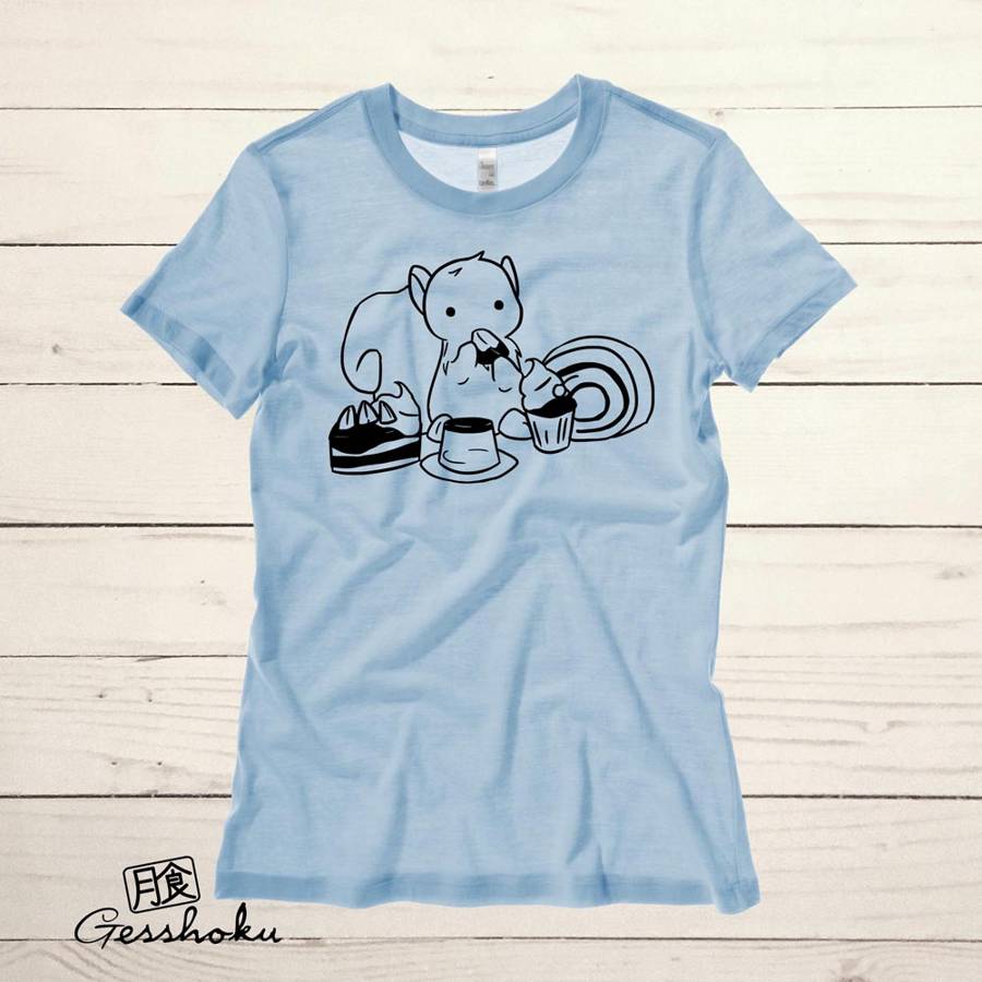 Squirrels and Sweets Ladies T-shirt - Light Blue