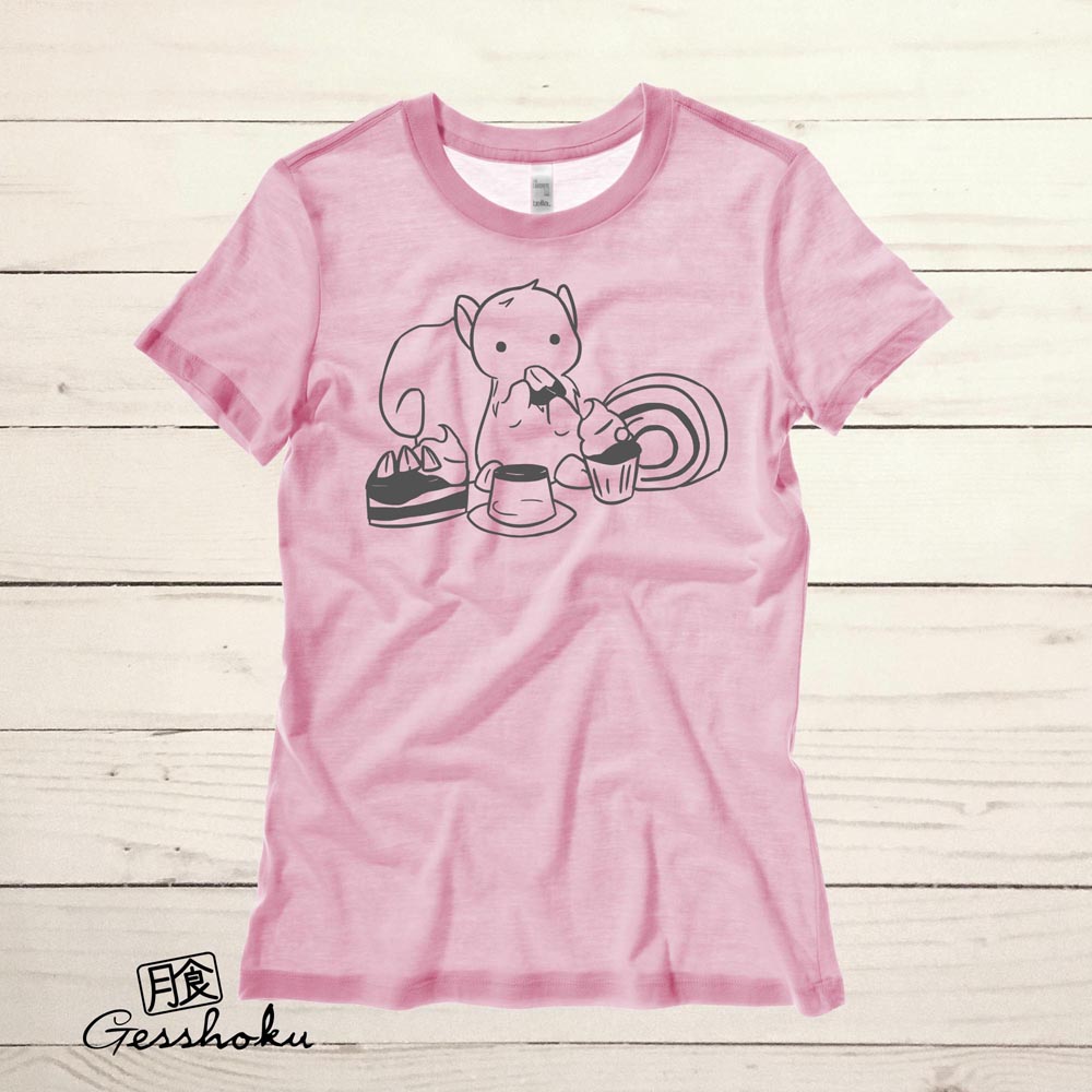 Squirrels and Sweets Ladies T-shirt - Light Pink