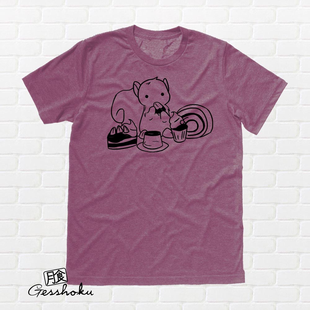 Squirrels and Sweets T-shirt - Heather Maroon