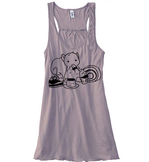 Squirrels and Sweets Flowy Tank Top - Brown
