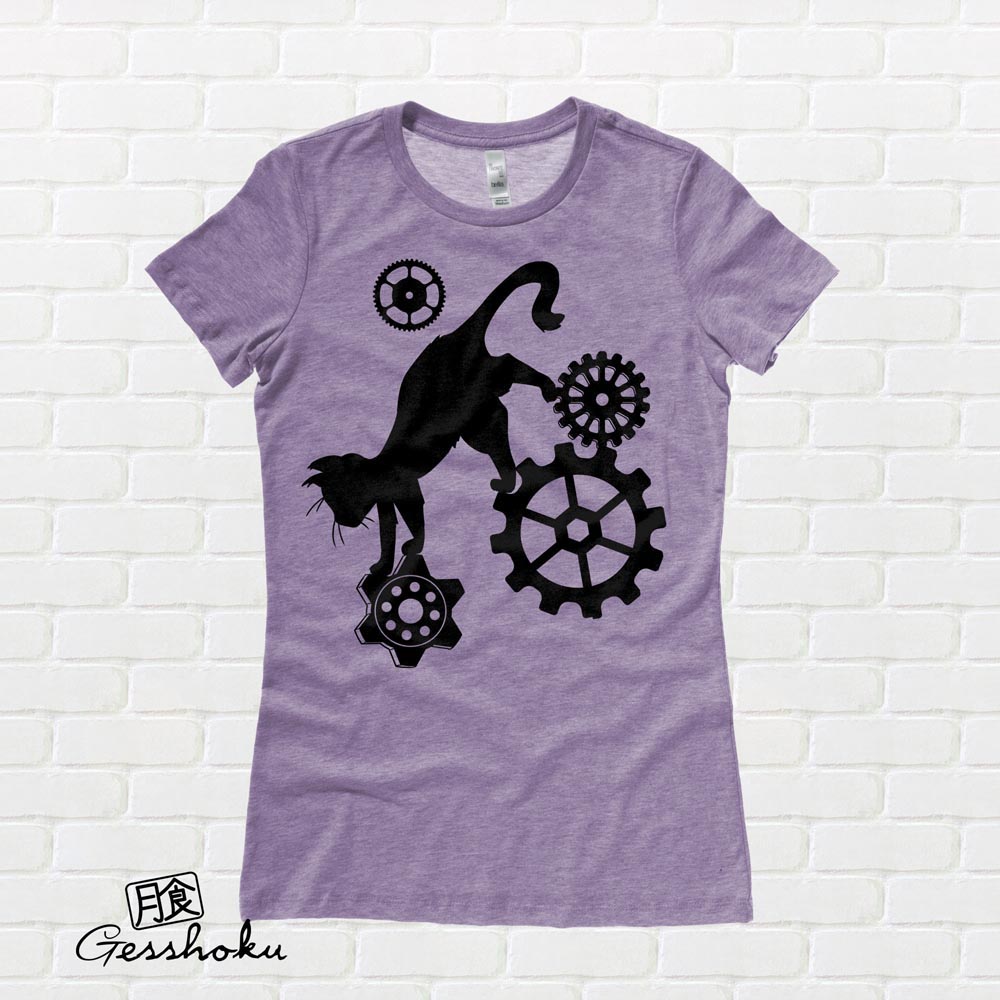 Steampunk Cat Ladies T-shirt - Heather Purple