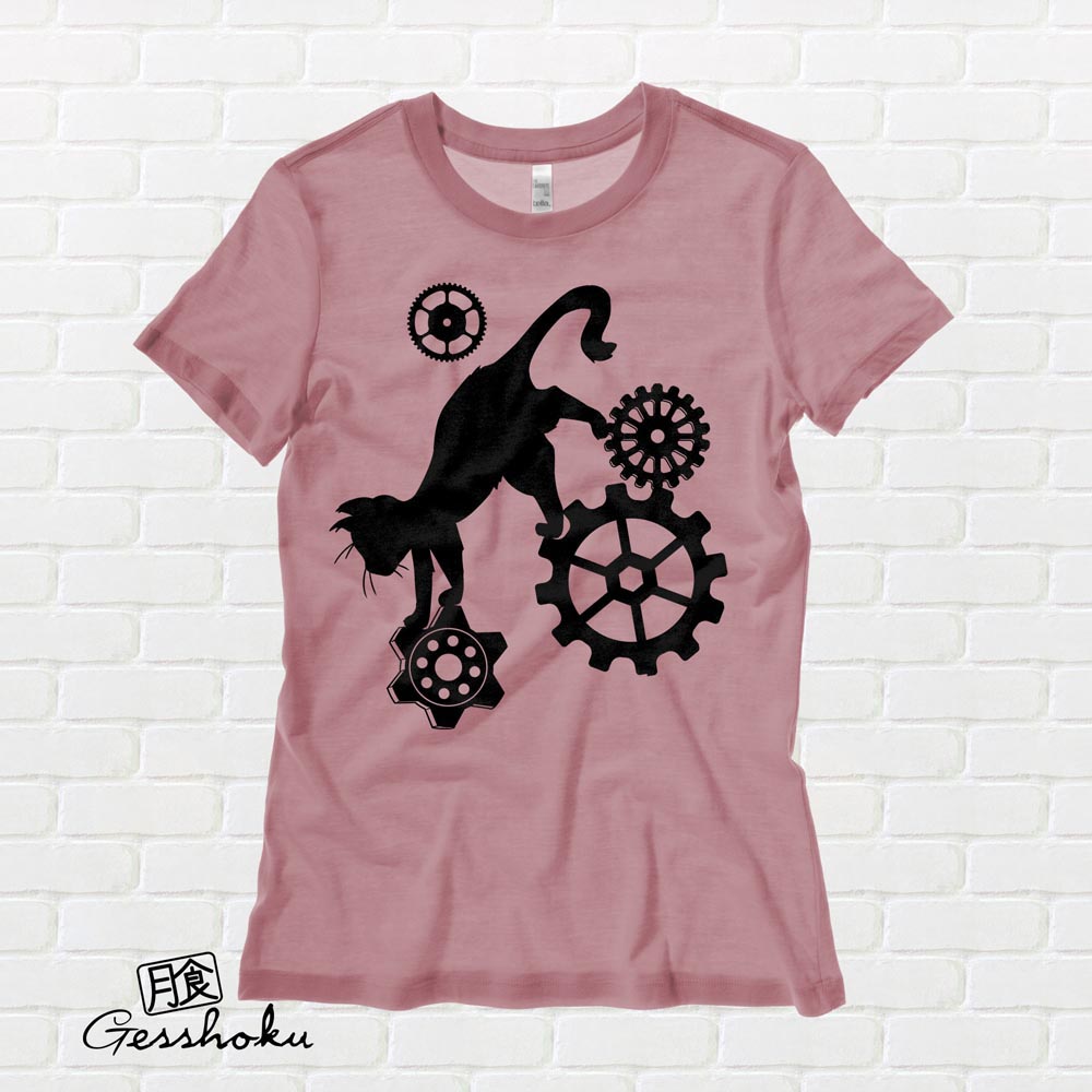 Steampunk Cat Ladies T-shirt - Mauve