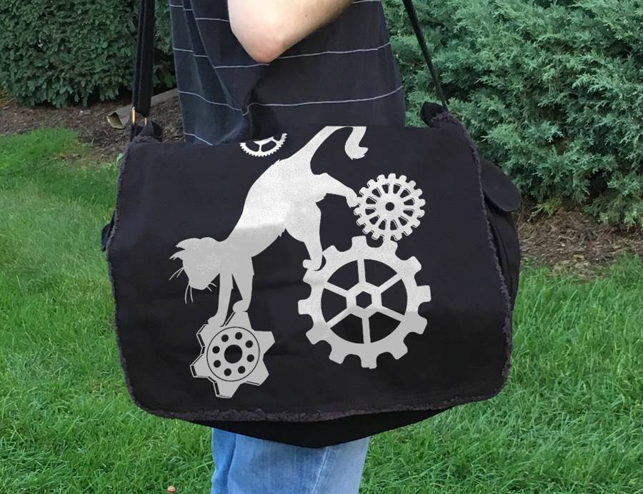 Steampunk Cat Messenger Bag -