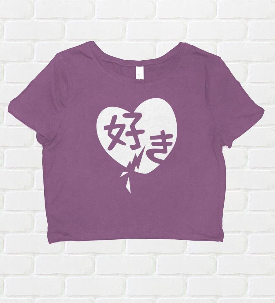 Suki Love Crop Top T-shirt - Purple