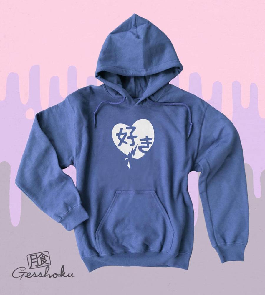 Suki Love Pullover Hoodie - Heather Blue