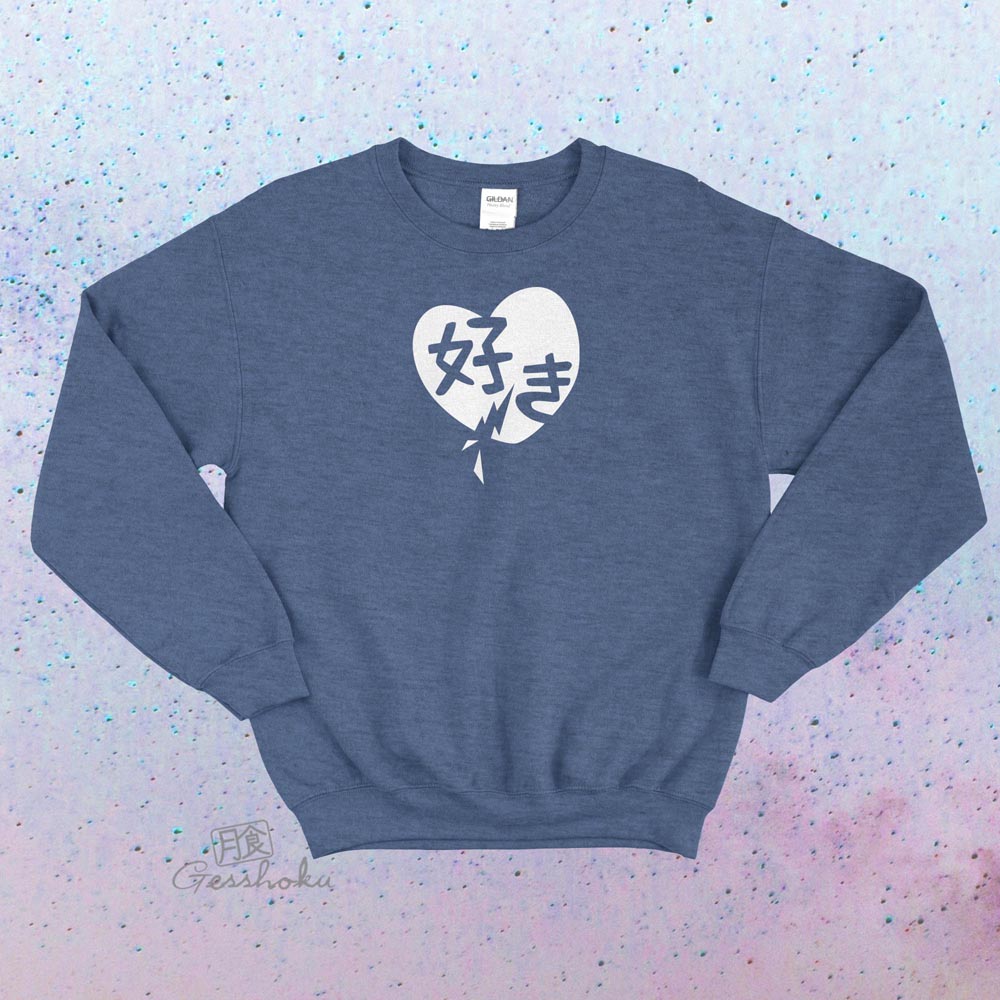 Suki Love Crewneck Sweatshirt - Heather Blue