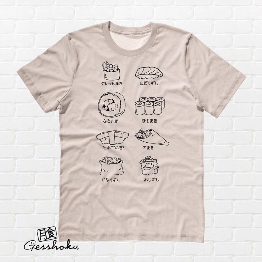 Sushi Types T-shirt - Natural