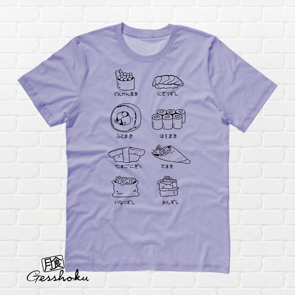 Sushi Types T-shirt - Violet