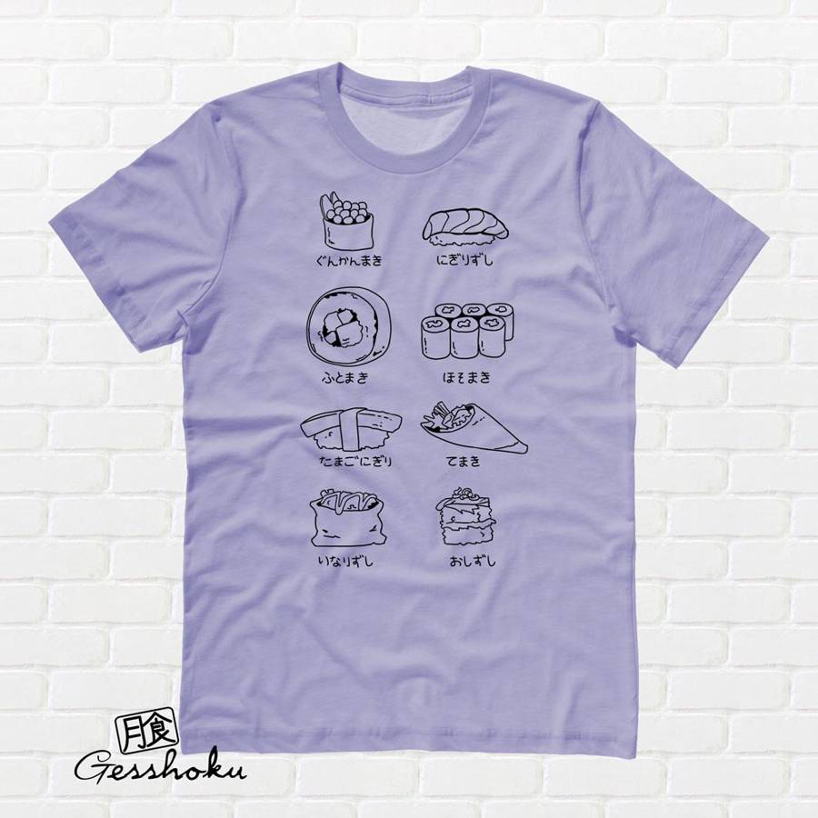 Sushi Types T-shirt - Violet