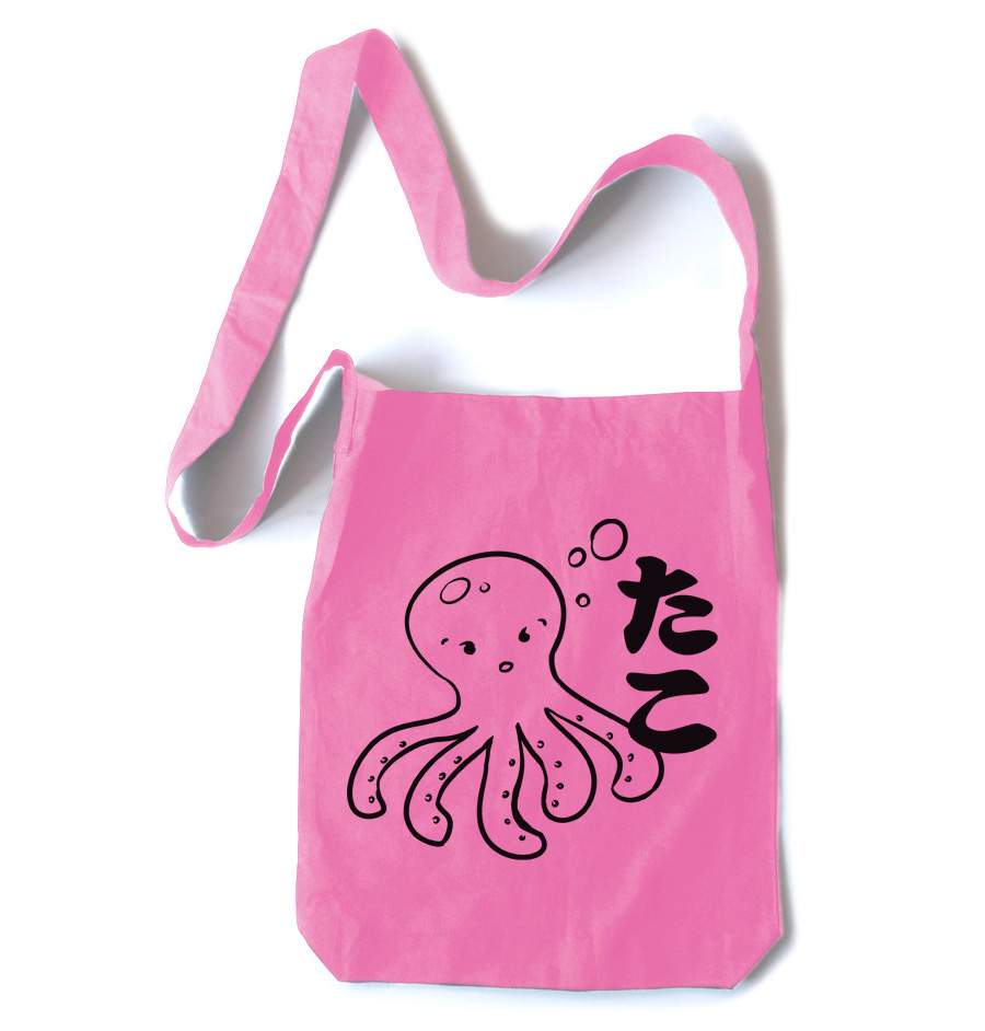 I Love TAKO Kawaii Octopus Crossbody Tote Bag - Pink