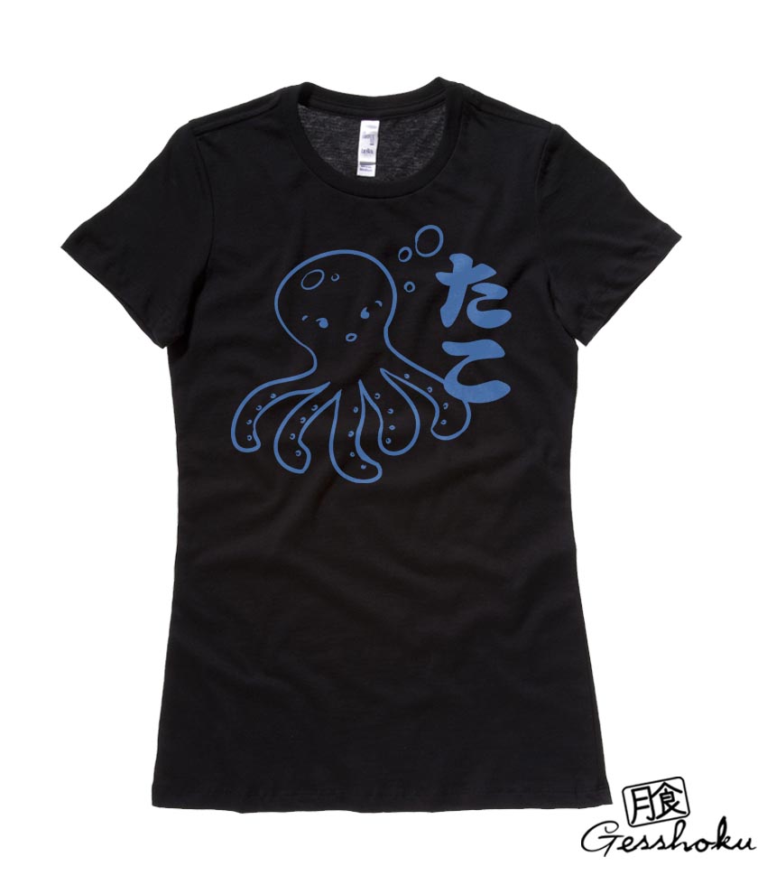 I Love TAKO - Kawaii Octopus Ladies T-shirt - Black