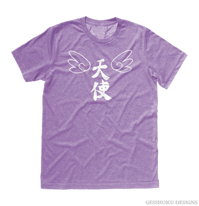 Tenshi Angel Kanji T-shirt - Heather Purple