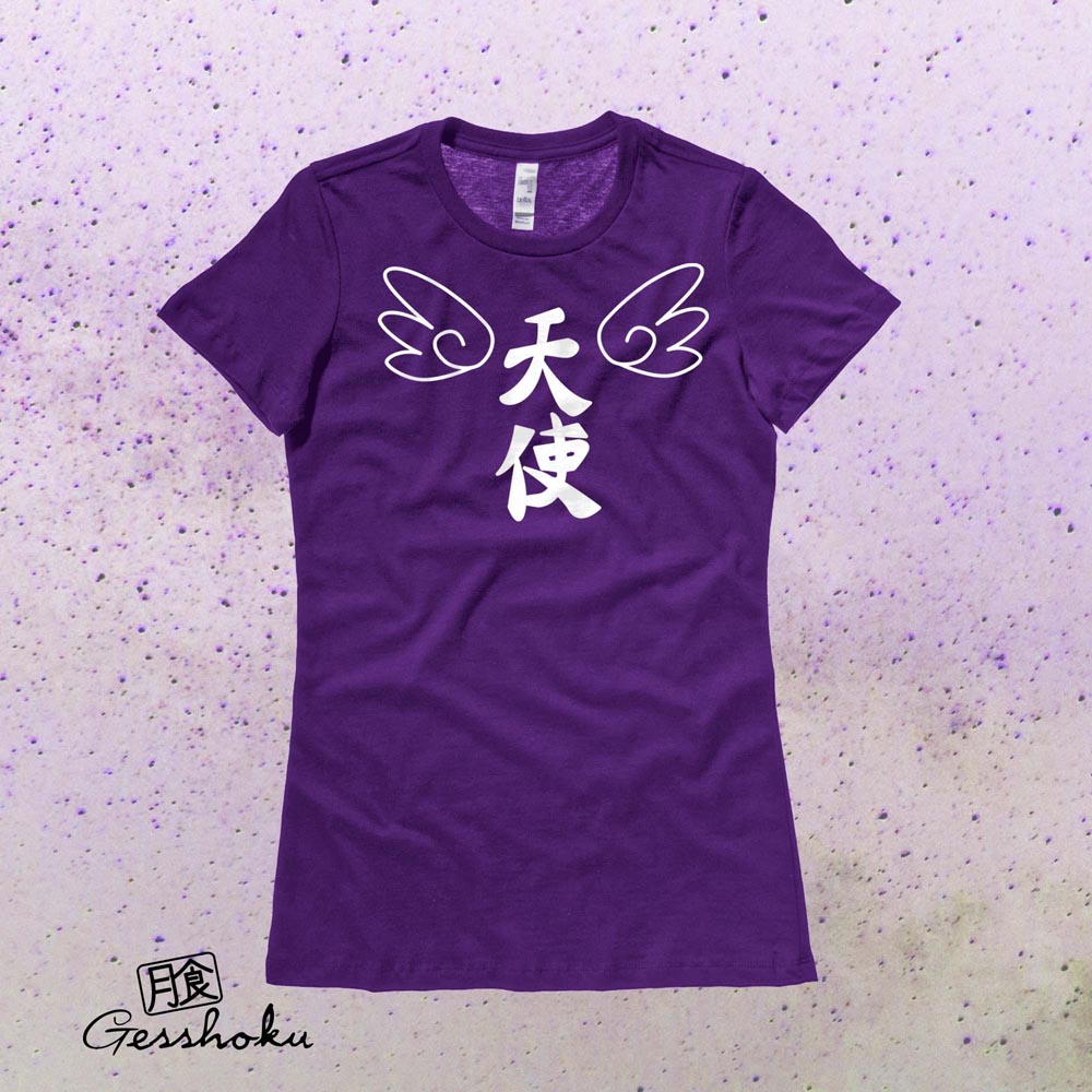 Tenshi Angel Kanji Ladies T-shirt - Purple