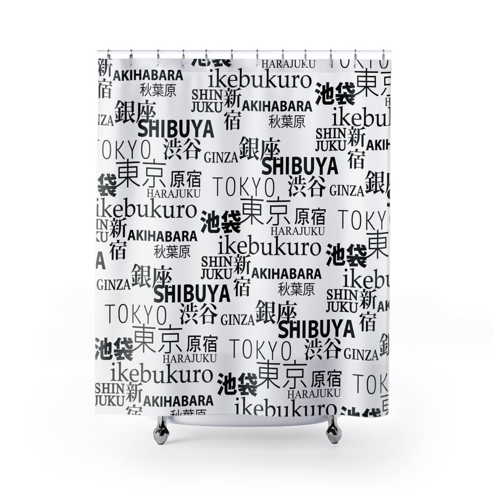 Tokyo Love Shower Curtain - White
