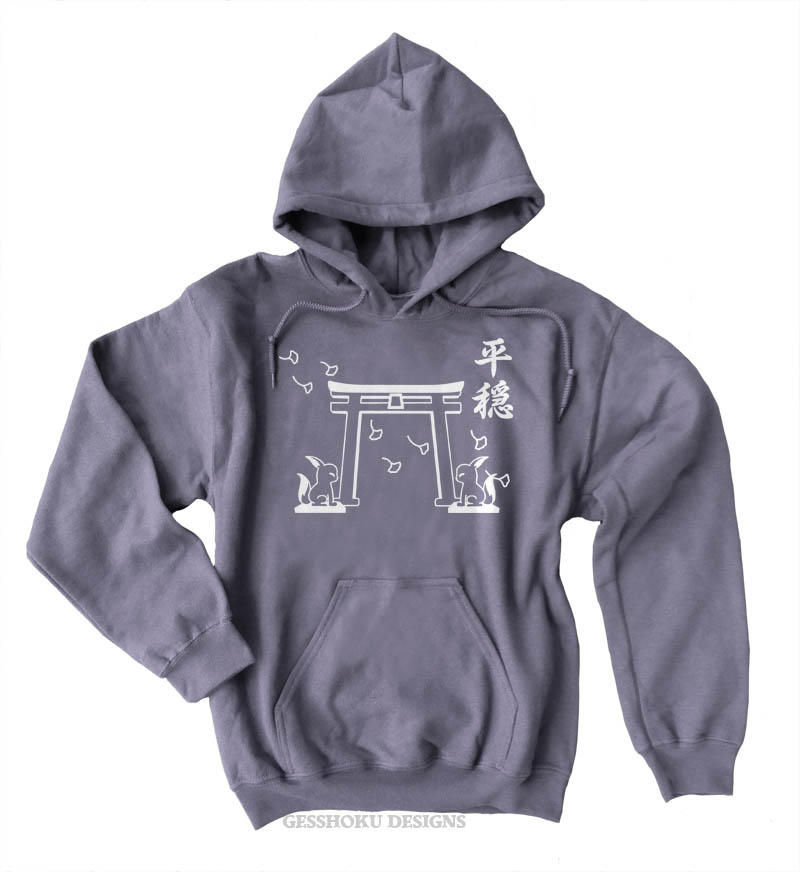 Tranquility Shrine Gate Pullover Hoodie - Charcoal Grey