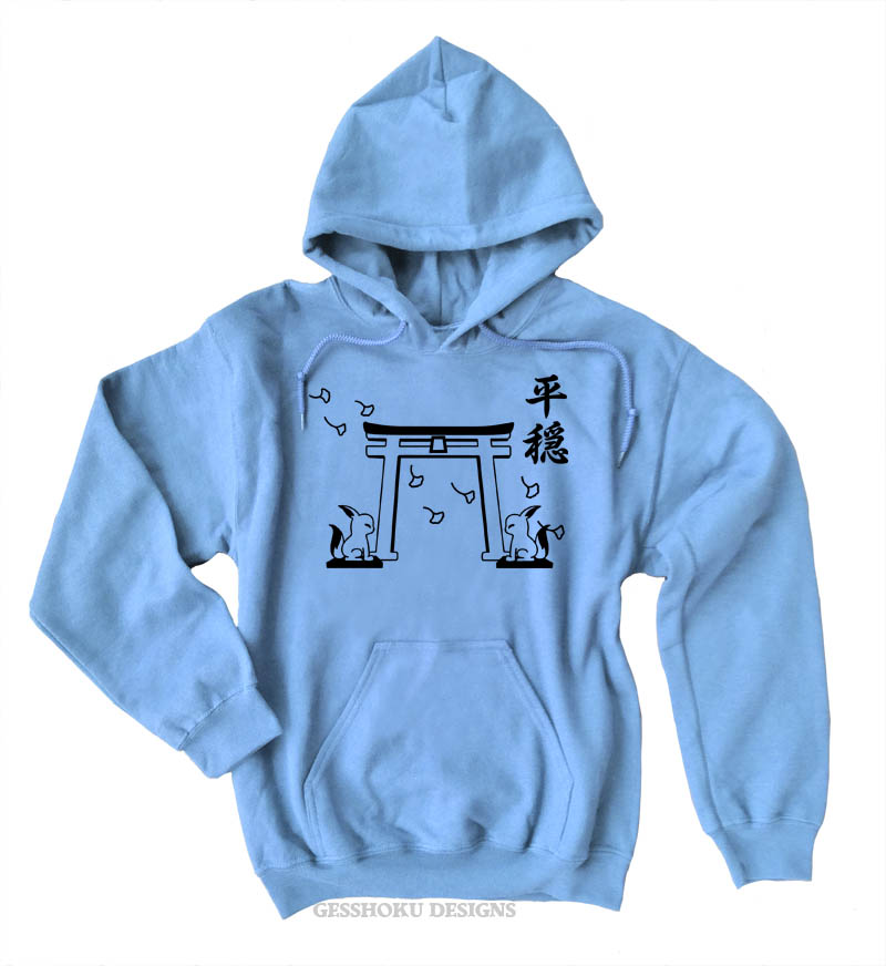 Tranquility Shrine Gate Pullover Hoodie - Light Blue