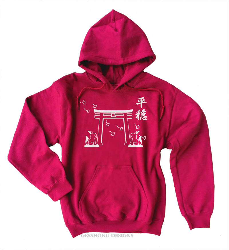 Tranquility Shrine Gate Pullover Hoodie - Red