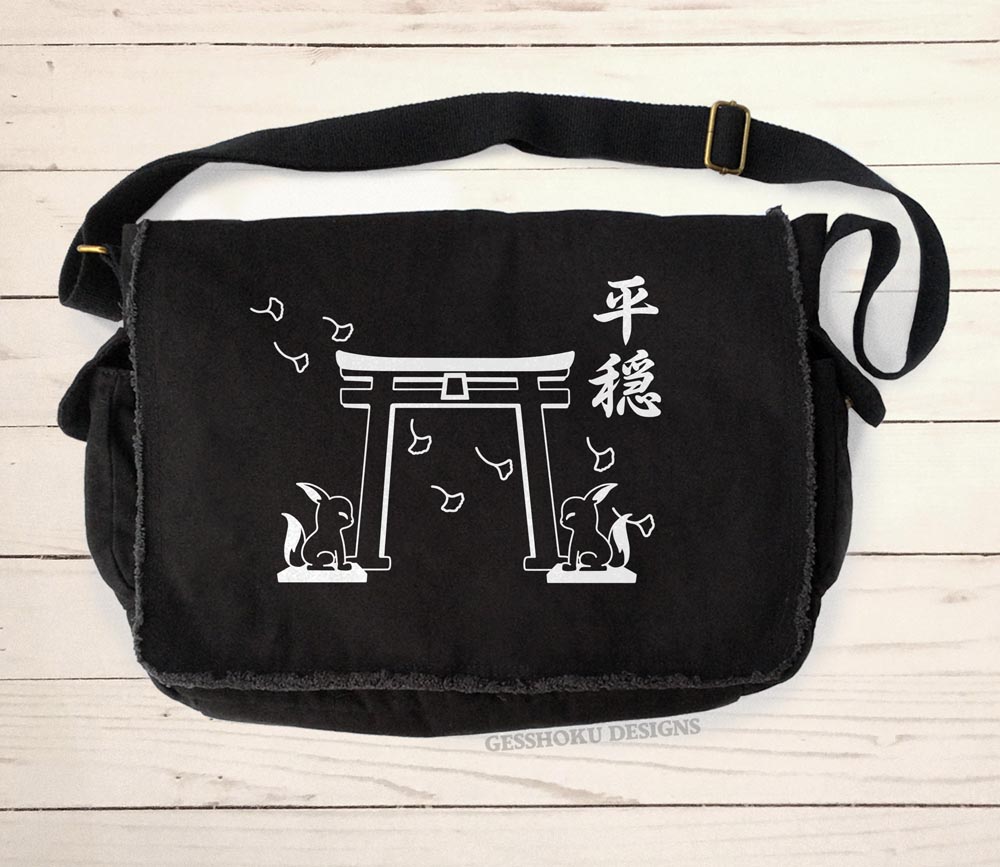 Tranquility Shrine Gate Messenger Bag - Black