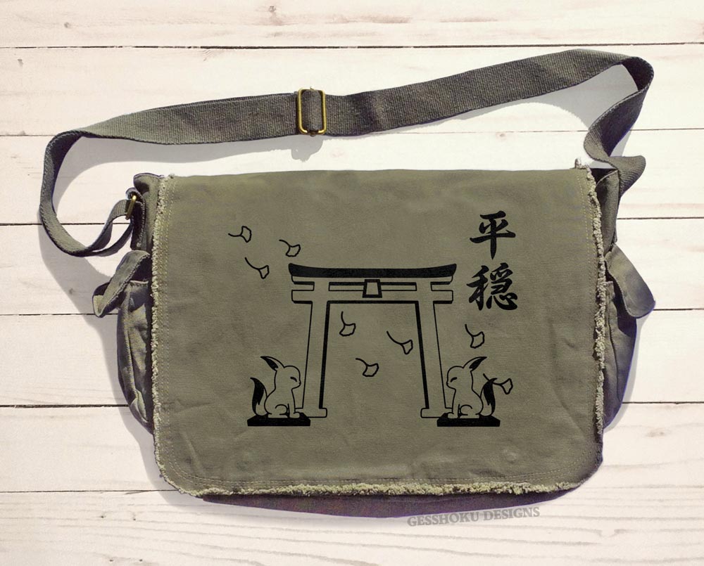 Tranquility Shrine Gate Messenger Bag - Khaki Green