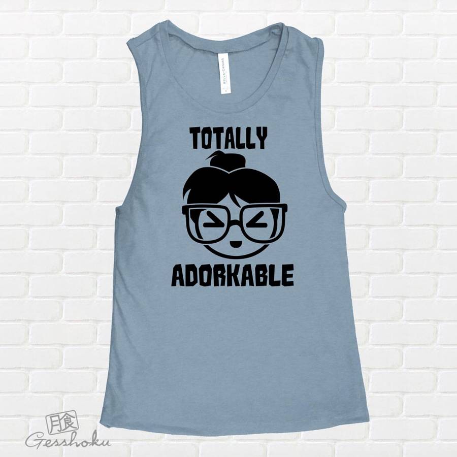 Totally Adorkable Sleeveless Top - Denim Blue