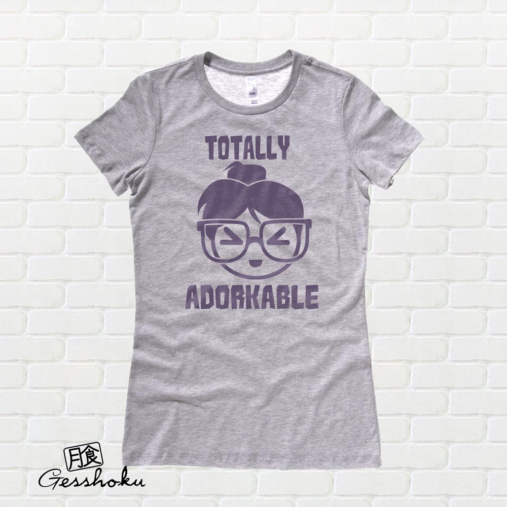 Totally Adorkable Ladies T-shirt - Light Grey