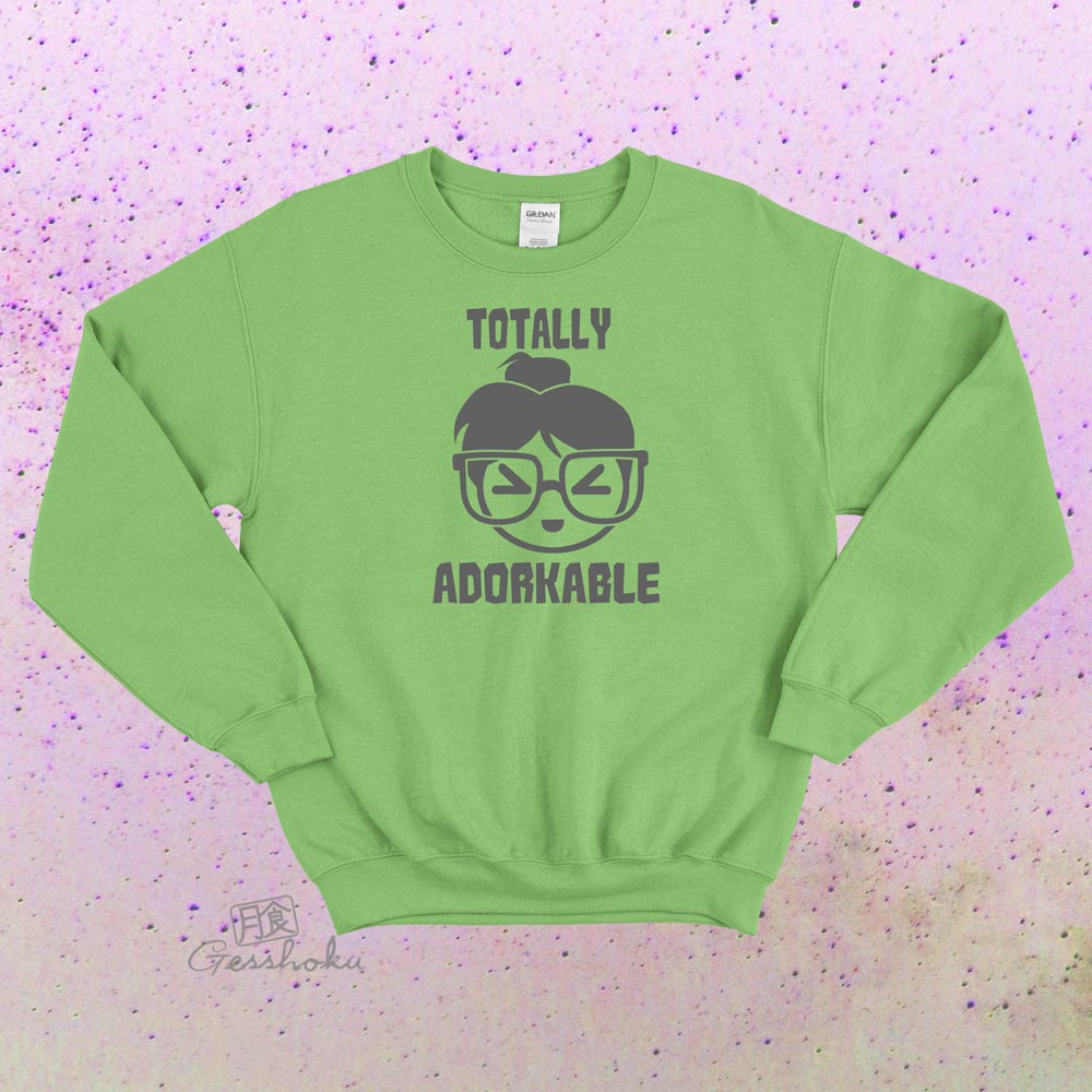 Totally Adorkable Crewneck Sweatshirt - Lime Green