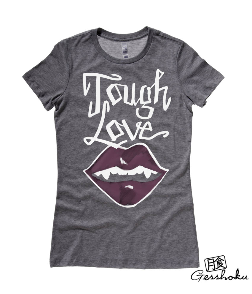 Tough Love Vampire Bite Ladies T-shirt - Deep Heather Grey