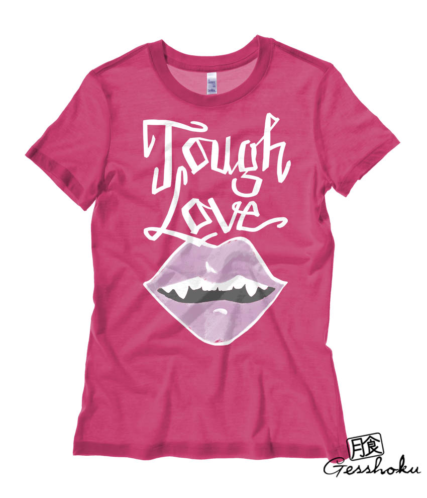 Tough Love Vampire Bite Ladies T-shirt - Hot Pink