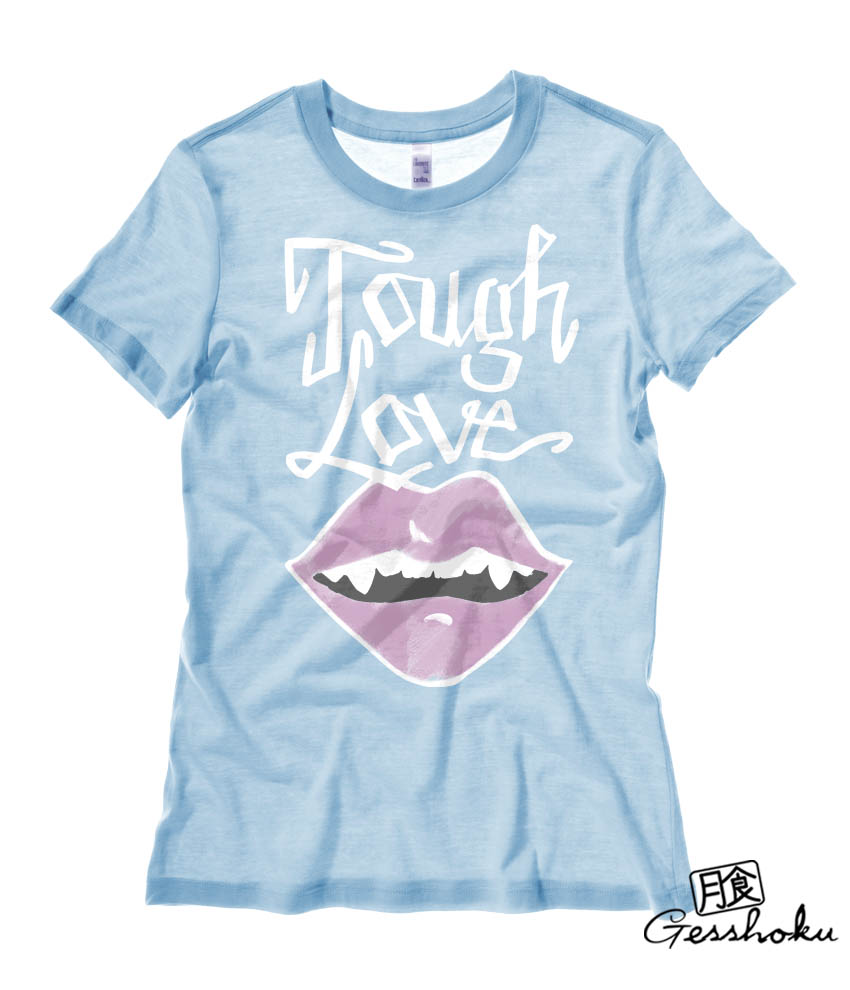 Tough Love Vampire Bite Ladies T-shirt - Light Blue