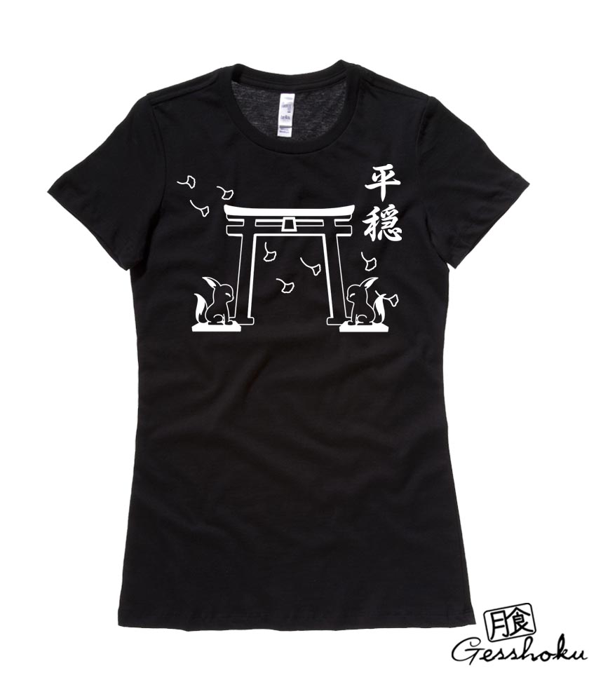 Tranquility Shrine Gate Ladies T-shirt - Black