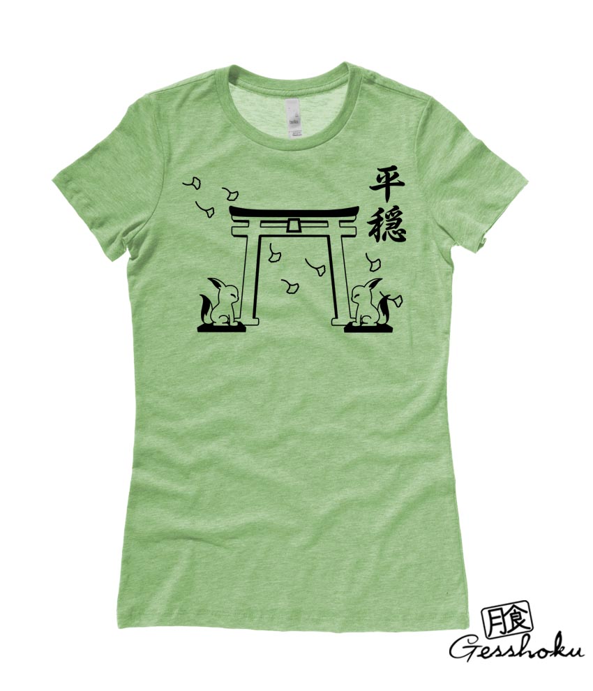 Tranquility Shrine Gate Ladies T-shirt - Heather Green