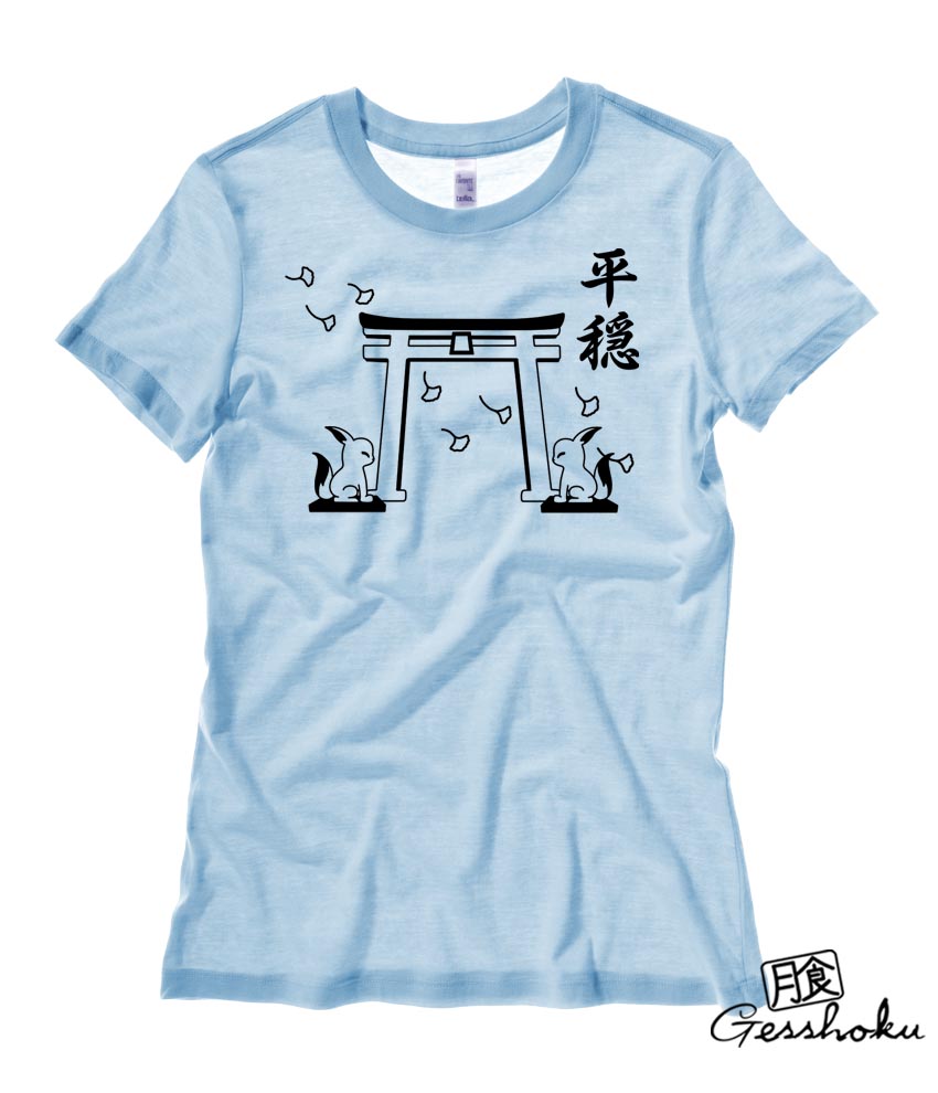 Tranquility Shrine Gate Ladies T-shirt - Light Blue