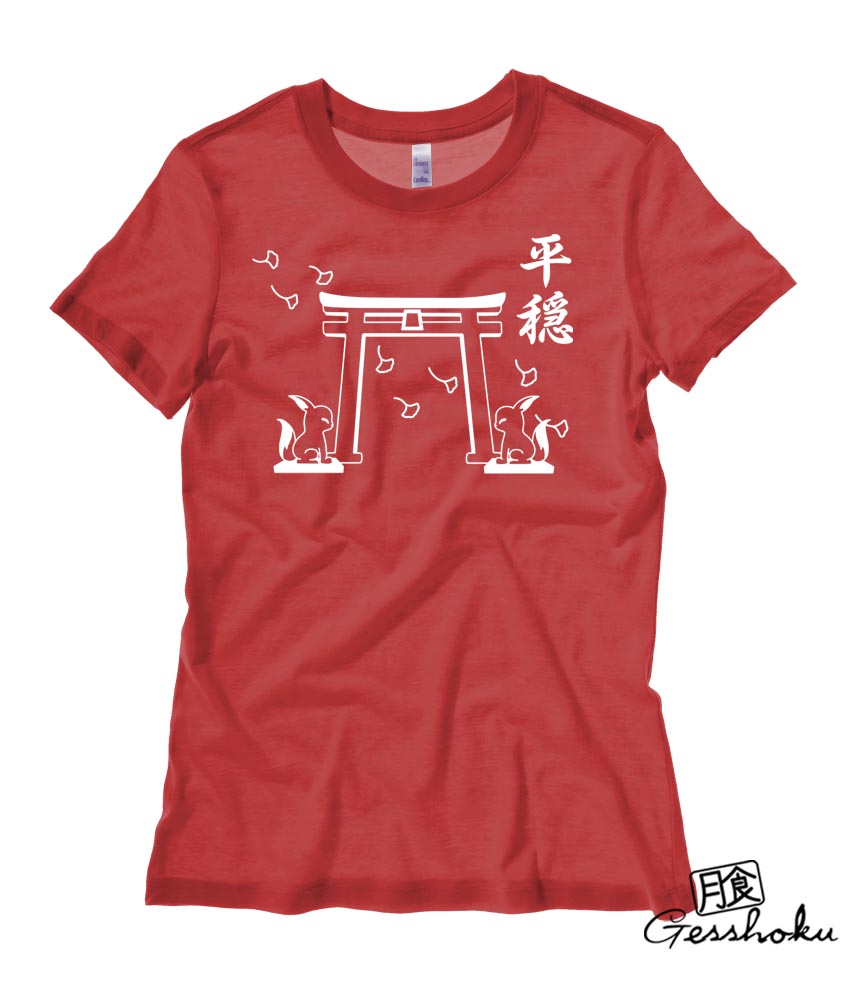 Tranquility Shrine Gate Ladies T-shirt - Red