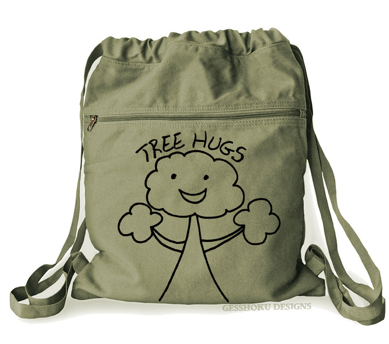 Tree Hugs Cinch Backpack - Khaki Green