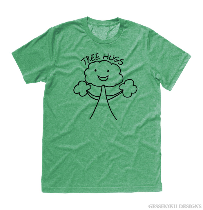 Tree Hugs T-shirt - Heather Green