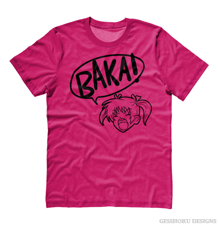 Yelling Anime Girl T-shirt - Hot Pink