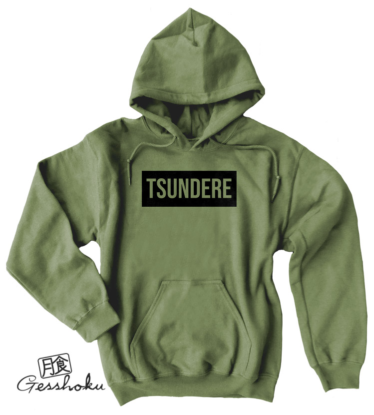 Tsundere Pullover Hoodie - Olive Green