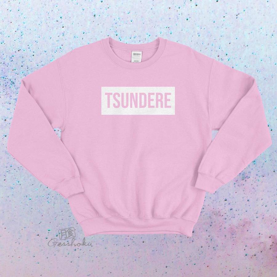 Tsundere Crewneck Sweatshirt - Light Pink