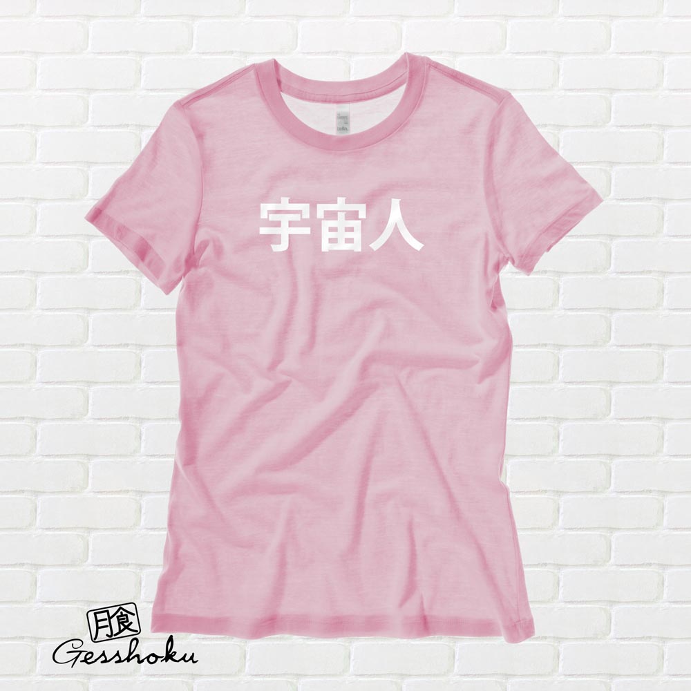 Uchuujin Alien Ladies T-shirt - Light Pink