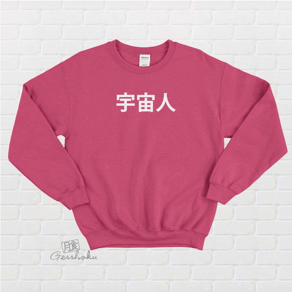 Uchuujin Alien Crewneck Sweatshirt - Hot Pink