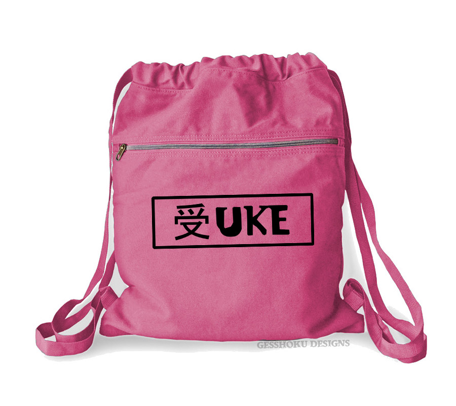 Uke Badge Cinch Backpack - Raspberry