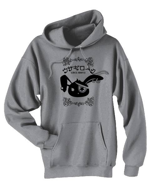 Usagi Rock Jrock Bunny Pullover Hoodie - Light Grey