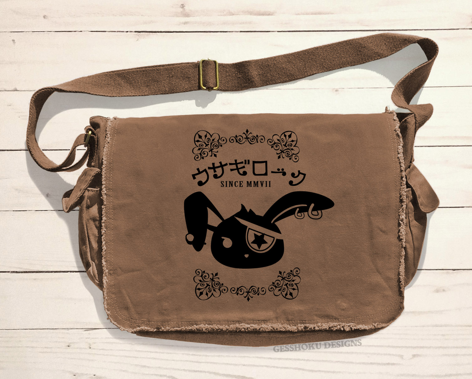 Usagi Rock Jrock Bunny Messenger Bag - Brown