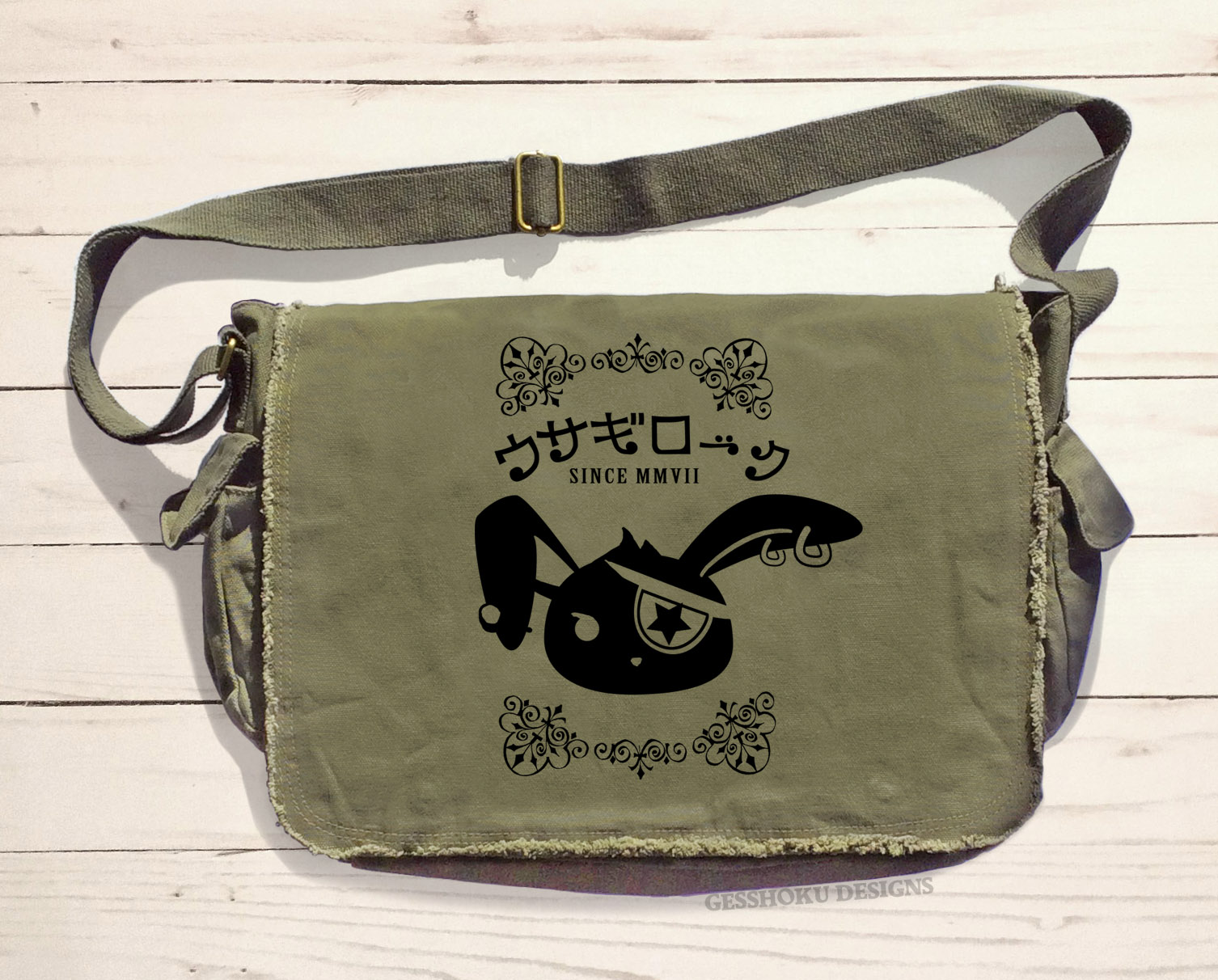 Usagi Rock Jrock Bunny Messenger Bag - Khaki Green