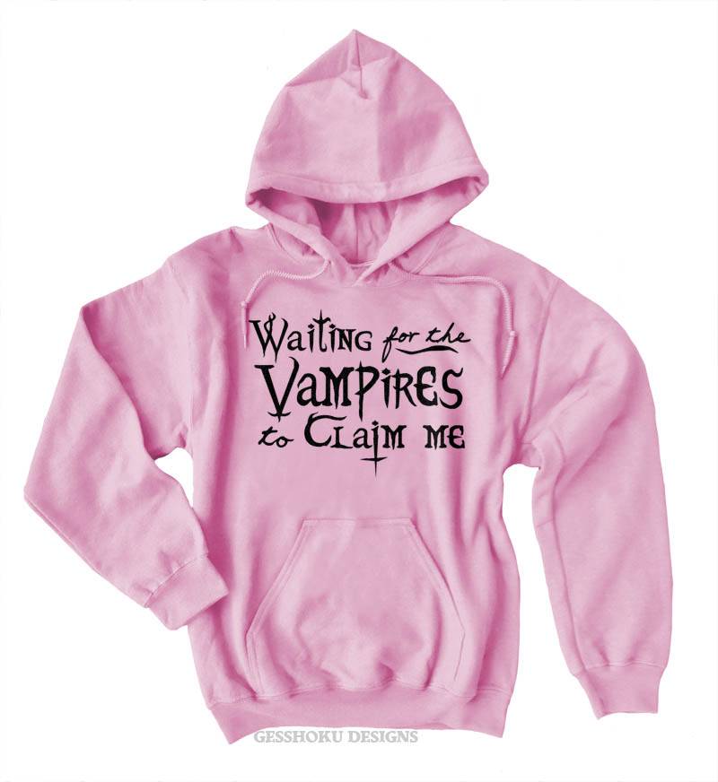 Waiting for the Vampires to Claim Me Pullover Hoodie - Light Pink