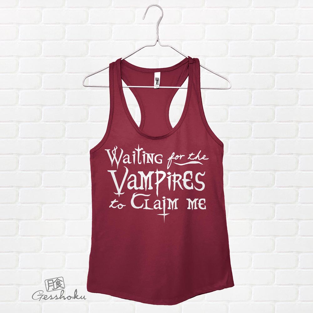 Waiting for the Vampires to Claim Me Flowy Tank Top - Maroon